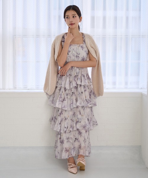 Seemi. byNICECLAUP( シーミーバイナイスクラップ)の「【Seemi.】シャーリング細プリーツワンピース(ワンピース・レディース・ブラック系その他/パープル系その他/アイボリー・FREE)」の9枚目の写真