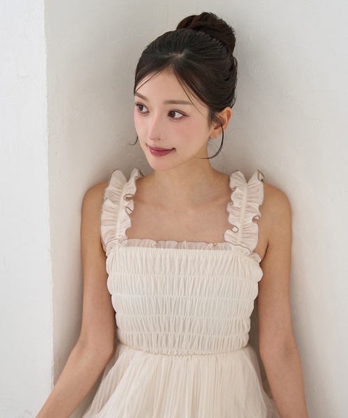 Seemi. byNICECLAUP( シーミーバイナイスクラップ)の「【Seemi.】シャーリング細プリーツワンピース(ワンピース・レディース・ブラック系その他/パープル系その他/アイボリー・FREE)」の15枚目の写真