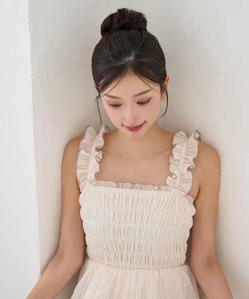 Seemi. byNICECLAUP( シーミーバイナイスクラップ)の「【Seemi.】シャーリング細プリーツワンピース(ワンピース・レディース・ブラック系その他/パープル系その他/アイボリー・FREE)」の16枚目の写真