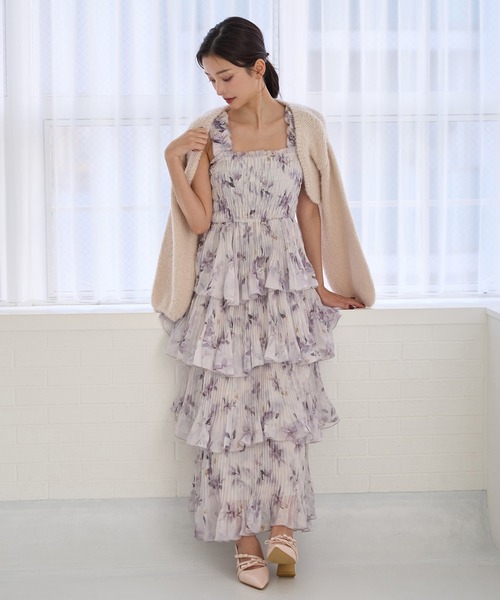 Seemi. byNICECLAUP( シーミーバイナイスクラップ)の「【Seemi.】シャーリング細プリーツワンピース(ワンピース・レディース・ブラック系その他/パープル系その他/アイボリー・FREE)」の10枚目の写真