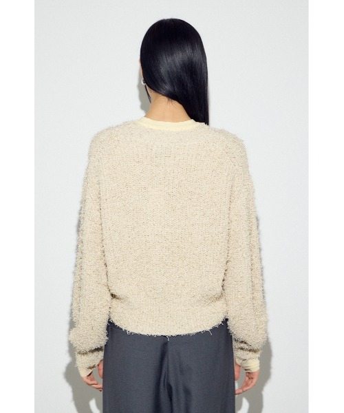 AZUL by moussy(アズールバイマウジー)の「カールヤーンクルーネックニット(ニット/セーター・レディース・ライトイエロー/アイボリー/ブラウン・SMALL/MEDIUM)」の10枚目の写真