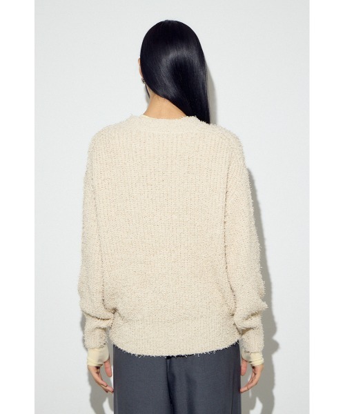 AZUL by moussy(アズールバイマウジー)の「カールヤーンクルーネックニット(ニット/セーター・レディース・ライトイエロー/アイボリー/ブラウン・SMALL/MEDIUM)」の16枚目の写真