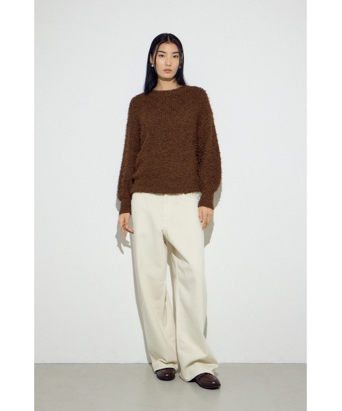 AZUL by moussy(アズールバイマウジー)の「カールヤーンクルーネックニット(ニット/セーター・レディース・ライトイエロー/アイボリー/ブラウン・SMALL/MEDIUM)」の20枚目の写真