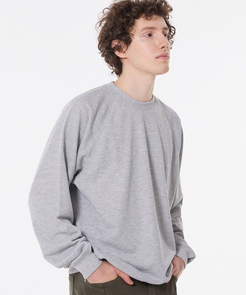 coca（coca）（コカ）の「ポリエステル裏毛ベーシックラグラントレーナー |ユニセックス（スウェット・メンズ・ブラック/ライトグレー/グリーン/オートミール・L/S/XL/M）」の2枚目の写真