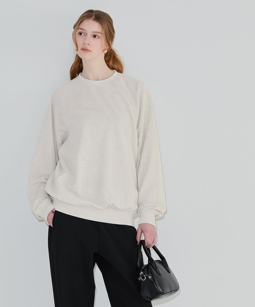 coca（coca）（コカ）の「ポリエステル裏毛ベーシックラグラントレーナー |ユニセックス（スウェット・メンズ・ブラック/ライトグレー/グリーン/オートミール・L/S/XL/M）」の17枚目の写真