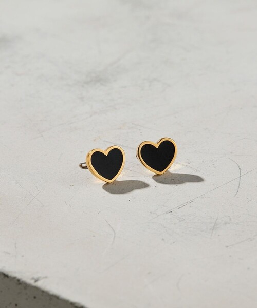 BAQLESS＞Amity Black Heart ピアス（ピアス（両耳用））｜BAQLESS