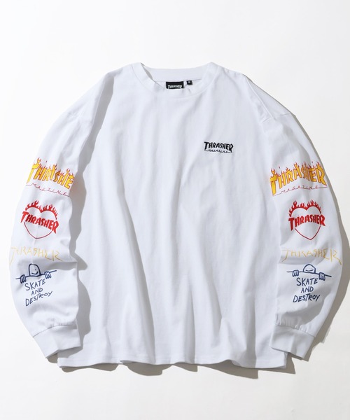 THRASHER（スラッシャー）の「【THRASHER/スラッシャー】アソート プリントロゴ ロングスリーブTシャツ（Tシャツ/カットソー・メンズ・ブラック系/グレー系2/ホワイト系2/ホワイト系1/ホワイト系/グレー系1/ブラック系2/グレー系・L/XL/M）」の3枚目の写真