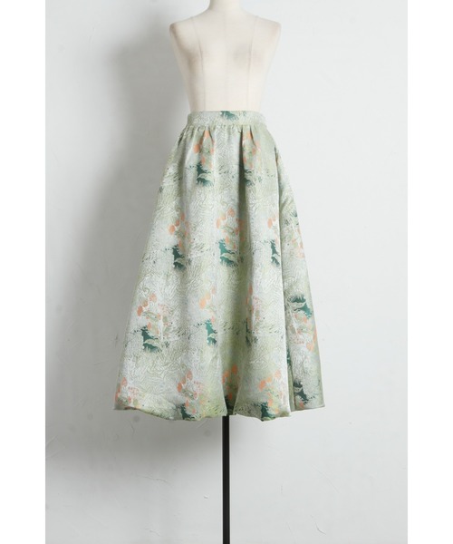 ARVELLIA（アルベリア）の「BROCADE SKIRT（スカート・レディース・イエロー/グリーン・M）」の16枚目の写真