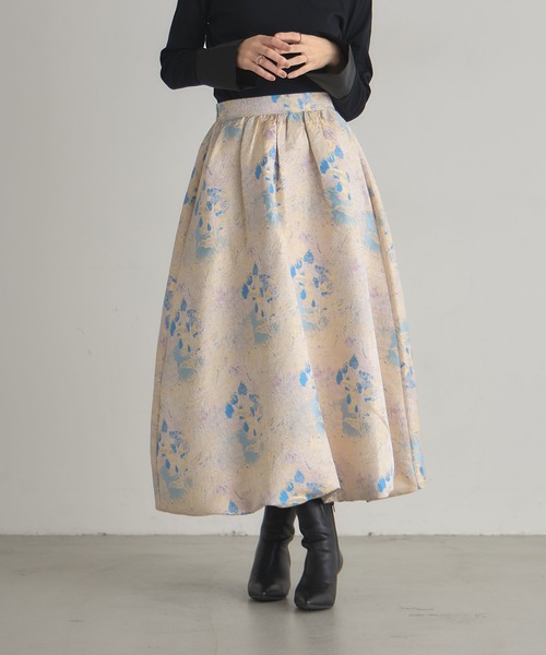 ARVELLIA（アルベリア）の「BROCADE SKIRT（スカート・レディース・イエロー/グリーン・M）」の8枚目の写真