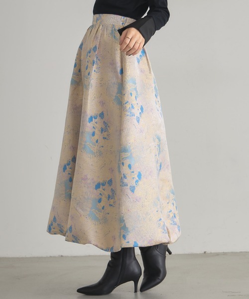 ARVELLIA（アルベリア）の「BROCADE SKIRT（スカート・レディース・イエロー/グリーン・M）」の9枚目の写真