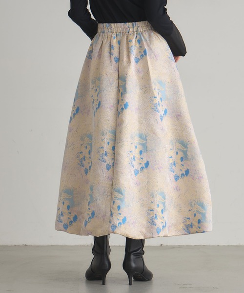 ARVELLIA（アルベリア）の「BROCADE SKIRT（スカート・レディース・イエロー/グリーン・M）」の10枚目の写真