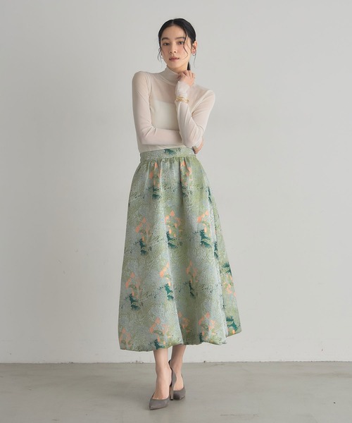 ARVELLIA（アルベリア）の「BROCADE SKIRT（スカート・レディース・イエロー/グリーン・M）」の12枚目の写真