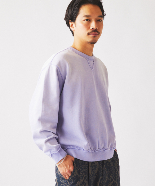 JOURNAL STANDARD relume（ジャーナルスタンダード　レリューム）の「ラフカット クルーネックスウェット（スウェット・メンズ・パープル/グレー/オレンジ/ライトグリーン・MEDIUM/LARGE）」の21枚目の写真