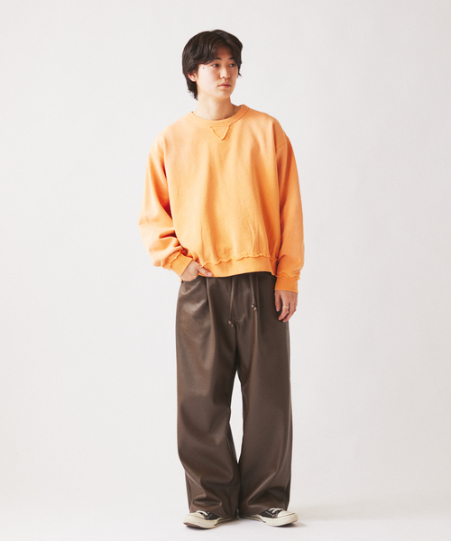 JOURNAL STANDARD relume（ジャーナルスタンダード　レリューム）の「ラフカット クルーネックスウェット（スウェット・メンズ・パープル/グレー/オレンジ/ライトグリーン・MEDIUM/LARGE）」の18枚目の写真