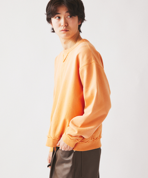 JOURNAL STANDARD relume（ジャーナルスタンダード　レリューム）の「ラフカット クルーネックスウェット（スウェット・メンズ・パープル/グレー/オレンジ/ライトグリーン・MEDIUM/LARGE）」の14枚目の写真