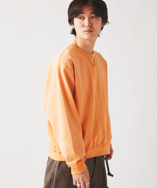 JOURNAL STANDARD relume（ジャーナルスタンダード　レリューム）の「ラフカット クルーネックスウェット（スウェット・メンズ・パープル/グレー/オレンジ/ライトグリーン・MEDIUM/LARGE）」の10枚目の写真