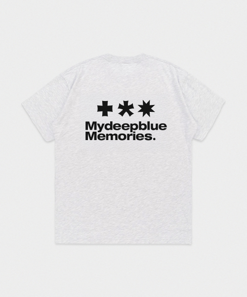mydeepbluememories(マイディープブルーメモリーズ)の「Mm Symbol Logo T-Shirts (LIGHT GREY / BLACK)(Tシャツ/カットソー・レディース・その他・S/M/L)」の1枚目の写真