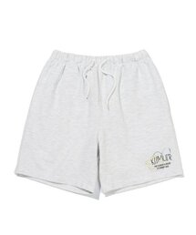 サマードローイングフラワーショーツ_メランジグレー