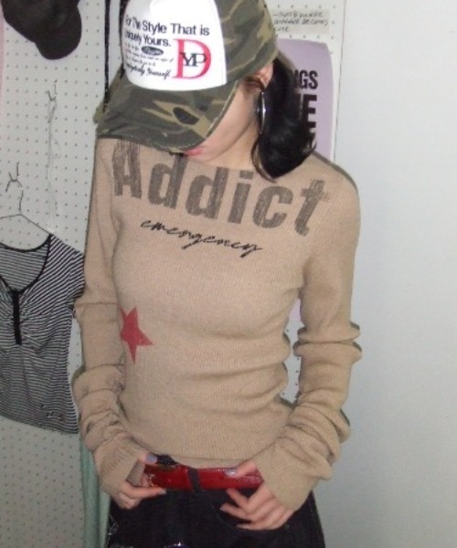 SHAGGIE(シャギー)の「袖ギャザースターグラフィックルーズニット(ニット/セーター・レディース・ベージュ/ホワイト/ブラック・FREE)」の12枚目の写真