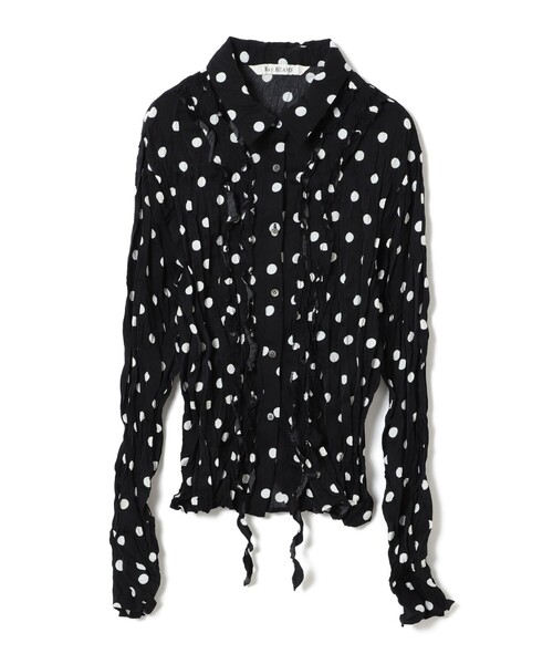 Ray BEAMS（レイビームス）の「ドット クリンクル フリル シャツ（シャツ/ブラウス・レディース・オフホワイト/ブラック・ONE SIZE）」の14枚目の写真