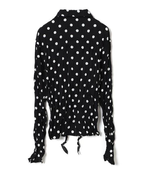 Ray BEAMS（レイビームス）の「ドット クリンクル フリル シャツ（シャツ/ブラウス・レディース・オフホワイト/ブラック・ONE SIZE）」の10枚目の写真