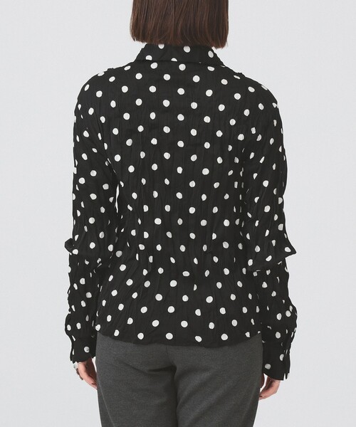 Ray BEAMS（レイビームス）の「ドット クリンクル フリル シャツ（シャツ/ブラウス・レディース・オフホワイト/ブラック・ONE SIZE）」の15枚目の写真