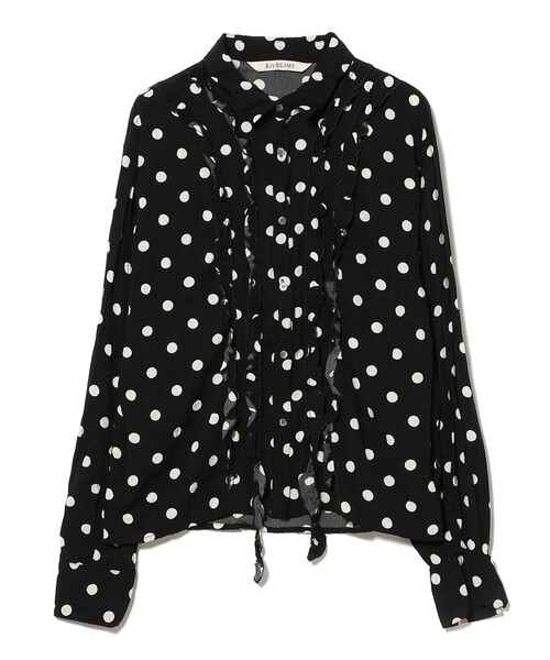 Ray BEAMS（レイビームス）の「ドット クリンクル フリル シャツ（シャツ/ブラウス・レディース・オフホワイト/ブラック・ONE SIZE）」の21枚目の写真