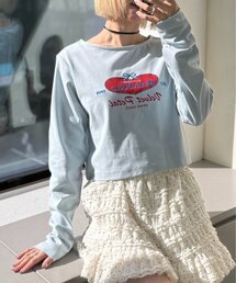 w closet | ハートリボン刺繍Tシャツ(Tシャツ/カットソー)