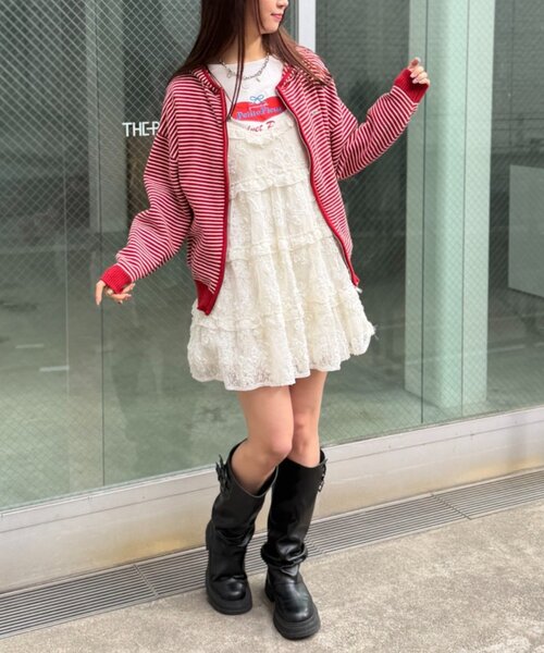 w closet（ダブルクローゼット）の「ハートリボン刺繍Tシャツ（Tシャツ/カットソー・レディース・サックスブルー/グレー/オフホワイト・FREE）」の6枚目の写真