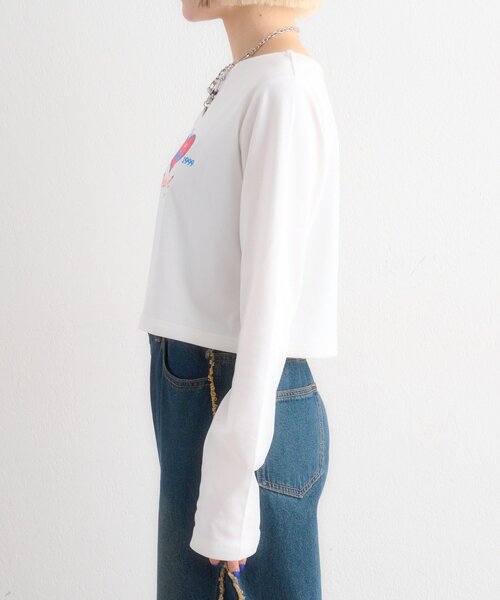 w closet（ダブルクローゼット）の「ハートリボン刺繍Tシャツ（Tシャツ/カットソー・レディース・サックスブルー/グレー/オフホワイト・FREE）」の9枚目の写真