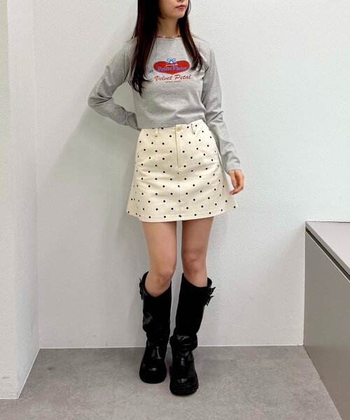 w closet（ダブルクローゼット）の「ハートリボン刺繍Tシャツ（Tシャツ/カットソー・レディース・サックスブルー/グレー/オフホワイト・FREE）」の18枚目の写真