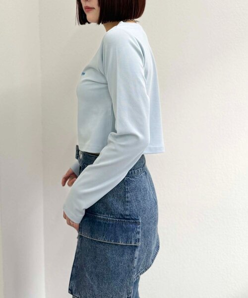 w closet（ダブルクローゼット）の「ハートリボン刺繍Tシャツ（Tシャツ/カットソー・レディース・サックスブルー/グレー/オフホワイト・FREE）」の20枚目の写真