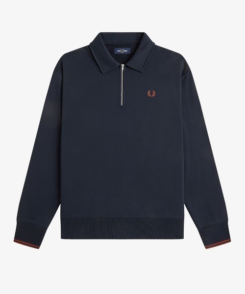 FRED PERRY(フレッドペリー)の「Half Zip Collared Sweatshirt/ハーフジップカラースウェットシャツ(スウェット・メンズ・ダークオリーブ/ブラック/ベージュ/グレー/ネイビー/ベージュ系その他/プラム・M/S/L)」の13枚目の写真