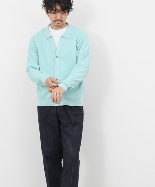 NOLLEY’S（ノーリーズ）の「《SERIYA Cotton》吸湿カノコ襟付きカーディガン 26SS（カーディガン/ボレロ・メンズ・ブルーグリーン/ブラック/ネイビー・S/M/L）」の16枚目の写真