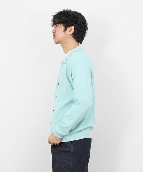 NOLLEY’S（ノーリーズ）の「《SERIYA Cotton》吸湿カノコ襟付きカーディガン 26SS（カーディガン/ボレロ・メンズ・ブルーグリーン/ブラック/ネイビー・S/M/L）」の19枚目の写真