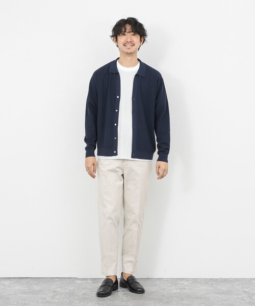 NOLLEY’S（ノーリーズ）の「《SERIYA Cotton》吸湿カノコ襟付きカーディガン 26SS / 吸水速乾 / ウォッシャブル（カーディガン/ボレロ・メンズ・ブルーグリーン/ブラック/ネイビー・S/M/L）」の18枚目の写真