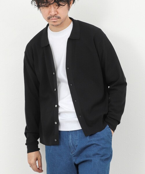 NOLLEY’S（ノーリーズ）の「《SERIYA Cotton》吸湿カノコ襟付きカーディガン 26SS / 吸水速乾 / ウォッシャブル（カーディガン/ボレロ・メンズ・ブルーグリーン/ブラック/ネイビー・S/M/L）」の20枚目の写真