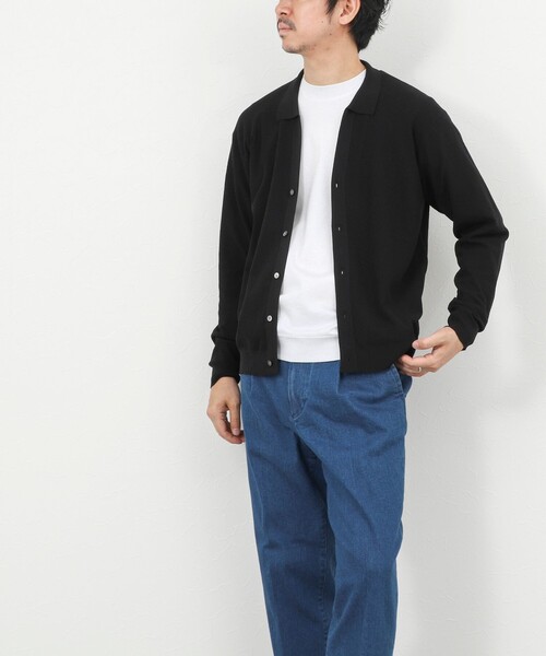 NOLLEY’S（ノーリーズ）の「《SERIYA Cotton》吸湿カノコ襟付きカーディガン 26SS / 吸水速乾 / ウォッシャブル（カーディガン/ボレロ・メンズ・ブルーグリーン/ブラック/ネイビー・S/M/L）」の22枚目の写真