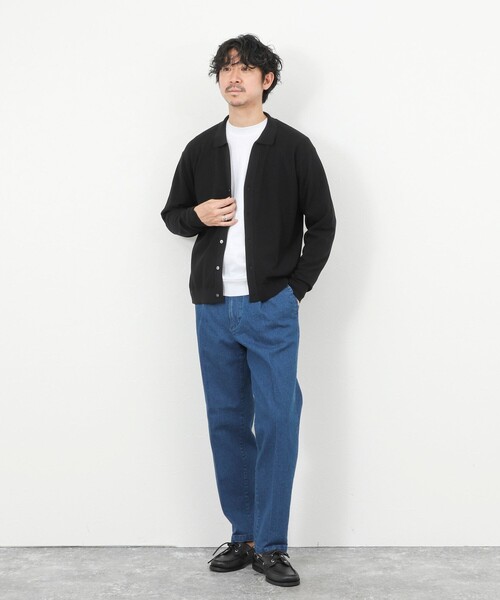 NOLLEY’S（ノーリーズ）の「《SERIYA Cotton》吸湿カノコ襟付きカーディガン 26SS / 吸水速乾 / ウォッシャブル（カーディガン/ボレロ・メンズ・ブルーグリーン/ブラック/ネイビー・S/M/L）」の6枚目の写真