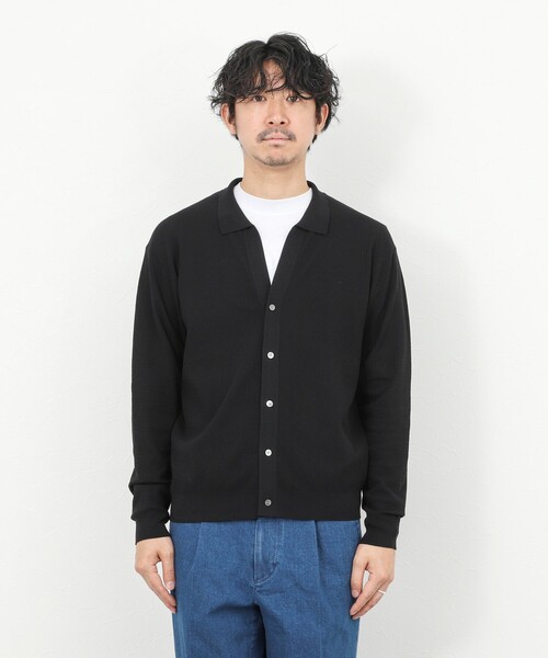 NOLLEY’S（ノーリーズ）の「《SERIYA Cotton》吸湿カノコ襟付きカーディガン 26SS / 吸水速乾 / ウォッシャブル（カーディガン/ボレロ・メンズ・ブルーグリーン/ブラック/ネイビー・S/M/L）」の8枚目の写真