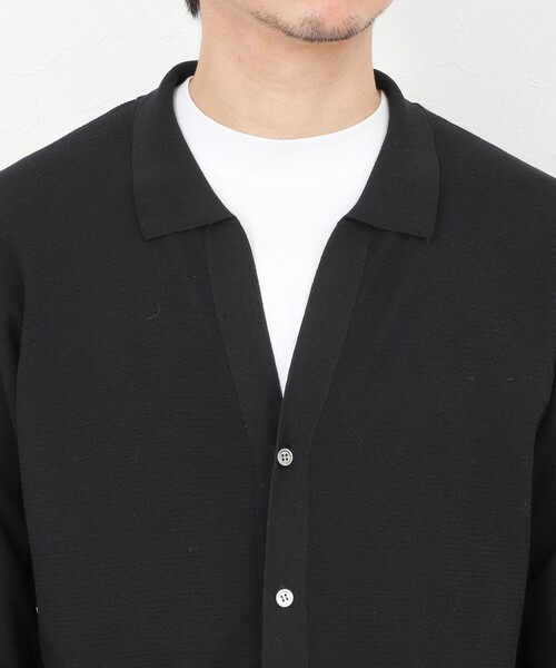 NOLLEY’S（ノーリーズ）の「《SERIYA Cotton》吸湿カノコ襟付きカーディガン 26SS / 吸水速乾 / ウォッシャブル（カーディガン/ボレロ・メンズ・ブルーグリーン/ブラック/ネイビー・S/M/L）」の11枚目の写真