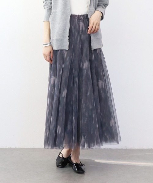 Jines（ジネス）の「ファジーチュールスカート（スカート・レディース・チャコールグレー/ピンク・38）」の2枚目の写真