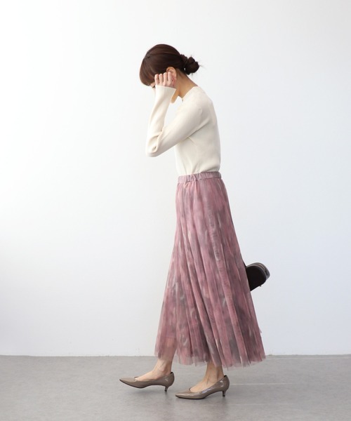 Jines（ジネス）の「ファジーチュールスカート（スカート・レディース・チャコールグレー/ピンク・38）」の7枚目の写真