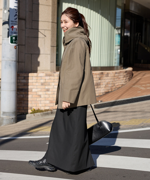 JOURNAL STANDARD（ジャーナルスタンダード）の「《追加》グログランフードコート（その他アウター・レディース・ブラック/ライトグレー/ベージュ・36/38）」の5枚目の写真