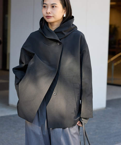 JOURNAL STANDARD（ジャーナルスタンダード）の「《追加》グログランフードコート（その他アウター・レディース・ブラック/ライトグレー/ベージュ・36/38）」の11枚目の写真