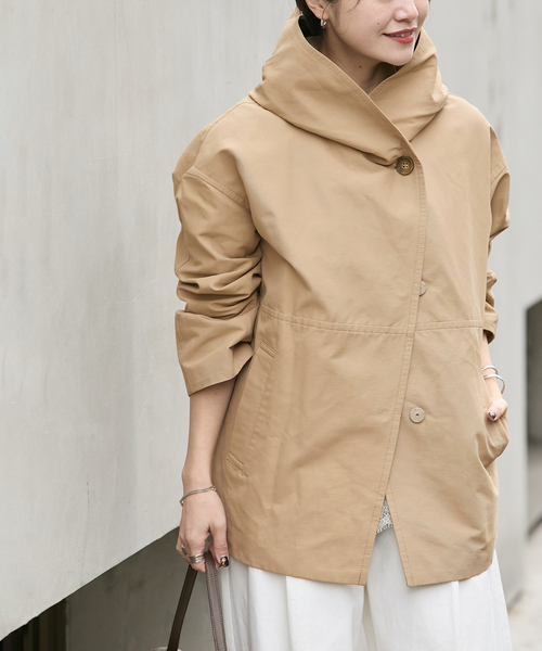 JOURNAL STANDARD（ジャーナルスタンダード）の「《追加》グログランフードコート（その他アウター・レディース・ブラック/ライトグレー/ベージュ・36/38）」の22枚目の写真