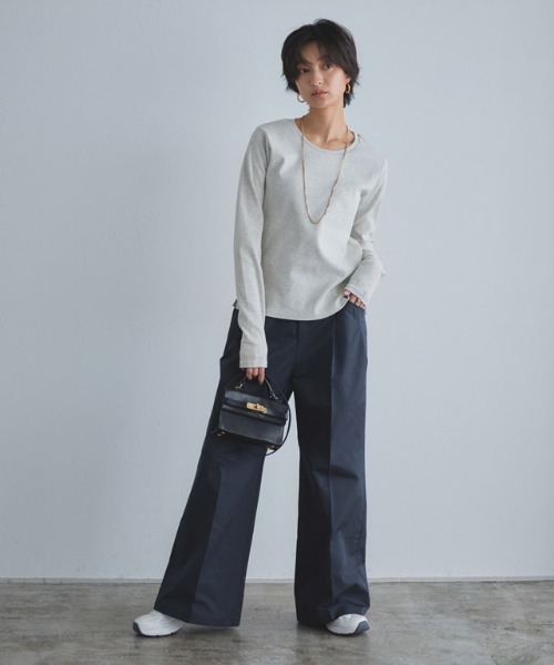 RASW(ラス)の「エステルツイルハイウエストワイドパンツ(その他パンツ・レディース・ベージュ/ダークネイビー・S/M/L)」の11枚目の写真