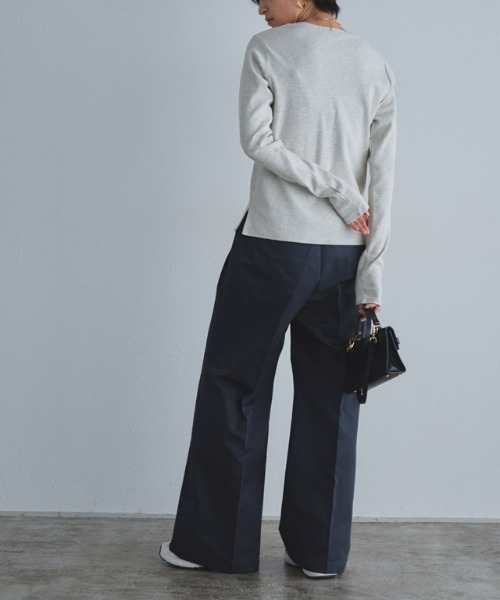 RASW(ラス)の「エステルツイルハイウエストワイドパンツ(その他パンツ・レディース・ベージュ/ダークネイビー・S/M/L)」の12枚目の写真