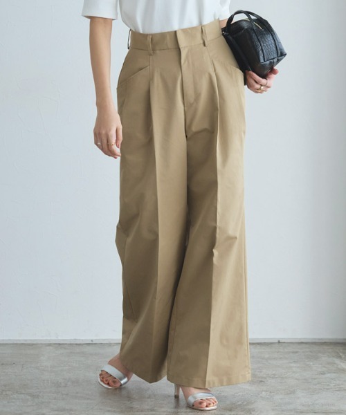 RASW(ラス)の「エステルツイルハイウエストワイドパンツ(その他パンツ・レディース・ベージュ/ダークネイビー・S/M/L)」の21枚目の写真