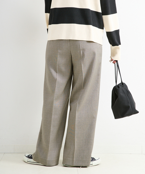 B.C STOCK（ベーセーストック）の「手洗い可 / リネンライク2タックパンツ（スラックス・レディース・アイボリー/カーキ・SMALL/MEDIUM）」の15枚目の写真